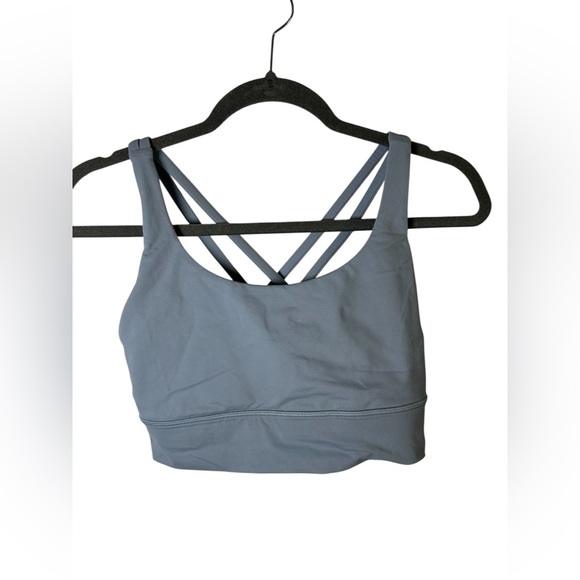 Lululemon Energy Bra High-Neck Longline Tough Medium Support Rhino Grey Size 8 - Picture 3 of 8
